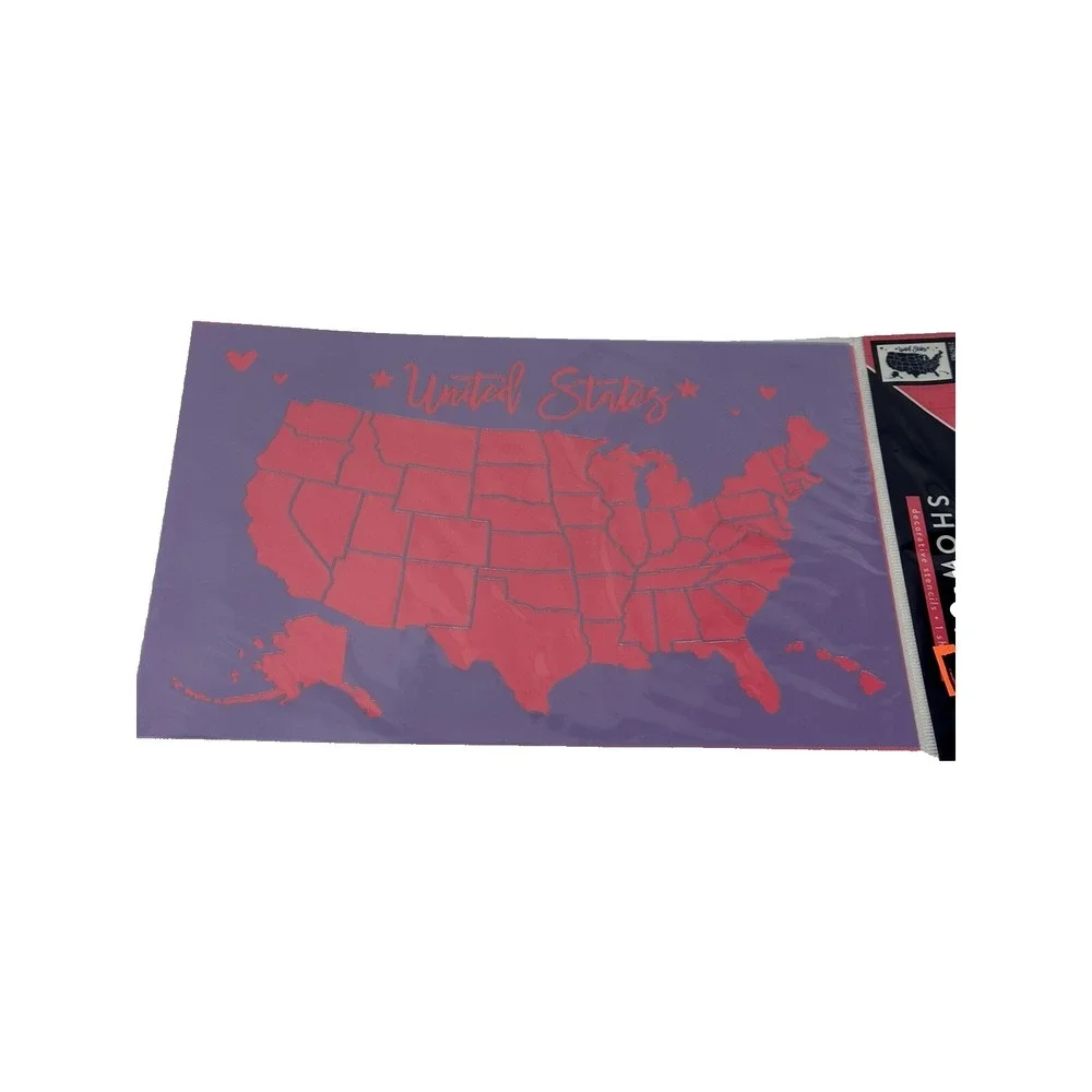 NEW‎ show off craft decorative stencils 1 sheet USA UNITED STATES